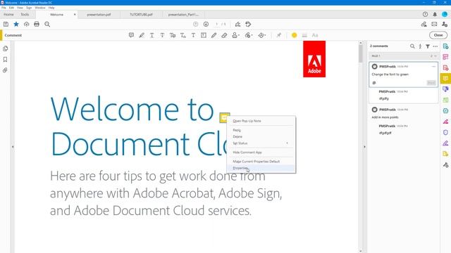 Adobe Acrobat Reader Tutorial - Lesson 10 - Sticky Note Comments смотреть онлайн
