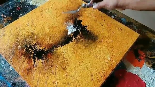 Abstract Painting / Textured With Gesso / Acrylic Abstract Painting Demonstration