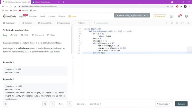 Leetcode 9. Palindrome Number | Python / Javascript | Urdu / Hindi смотреть онлайн
