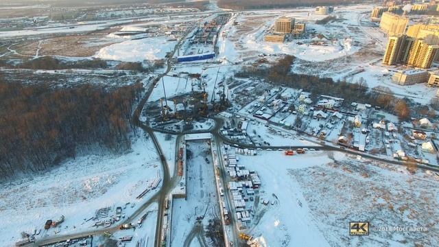 Строительство станции метро "Столбово" 17.01.2018 смотреть онлайн