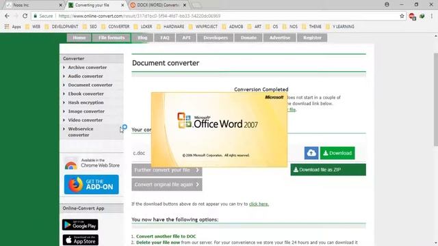Convert Word Office Docx 2010 2013 2016 to 2007 Doc смотреть онлайн