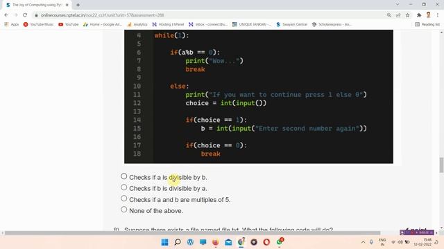 The Joy of Computing Using Python NPTEL Quiz 3 Assignment 3 Answers 2022 || Unique Jankari смотреть онлайн