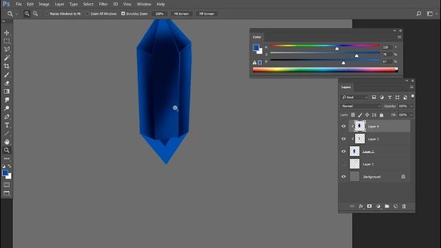 РИСУЕМ КРИСТАЛЛ В PHOTOSHOP. смотреть онлайн