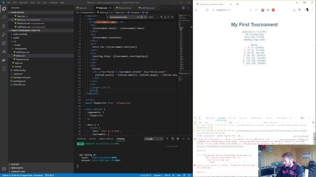 Creating a Poker Tournament Manager app in Vue js, PHP and MSSQL: Part 003 смотреть онлайн