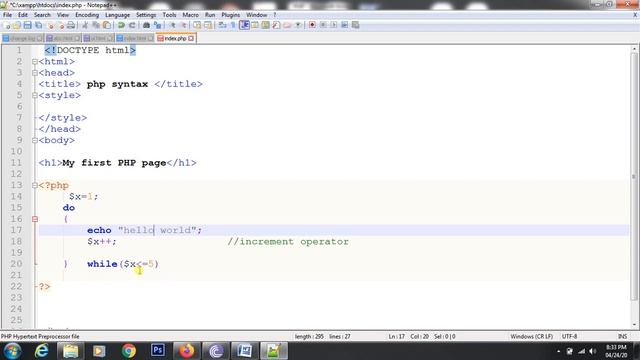 #HTML#CSS#PHP Lecture#05 PHP do While loop смотреть онлайн