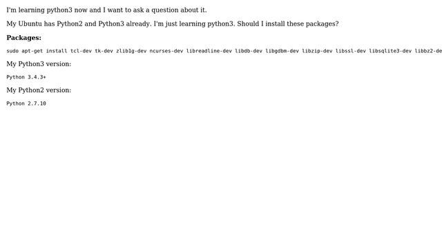 Ubuntu: Should I install these packages for python3? смотреть онлайн