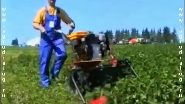 Работа мотоблока Каскад с роторной косилкой смотреть онлайн