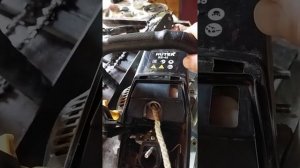 Снятие сцепления на бензопиле Хутер.