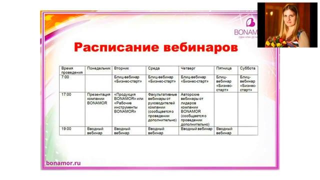 БОНАМОР Бизнес Старт  Как приглашать людей  Запись вебинара  Ведущая Анастасия Бацеко