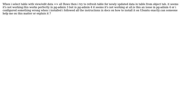 Databases: How to refresh table in pg-admin 4? смотреть онлайн