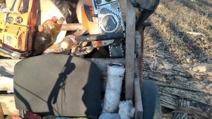 Мотоблок Ока с прицепом. Перевозка леса. колеса для прицепа, балансировка и колея.