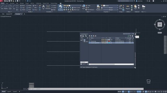 Como crear una LÍNEA DE EJE y SEGMENTO en AutoCAD // Crear y configurar capas смотреть онлайн