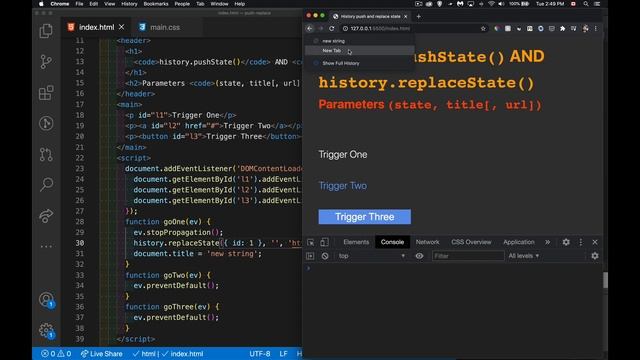 Exploring the History pushState and replaceState Methods смотреть онлайн