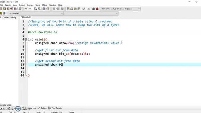 Swapping two bits of a byte using c program смотреть онлайн