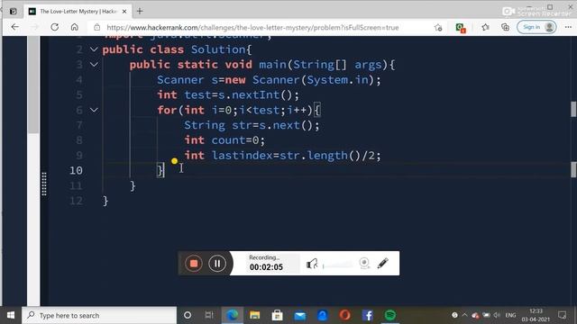 The Love Letter Mystery-Hackerrank || java programming language || Solution of hackerrank problem смотреть онлайн