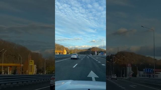 Сплошное удовольствие ехать по дорогам Черноморского побережья Краснодарского края. Красивые пейзаж смотреть онлайн