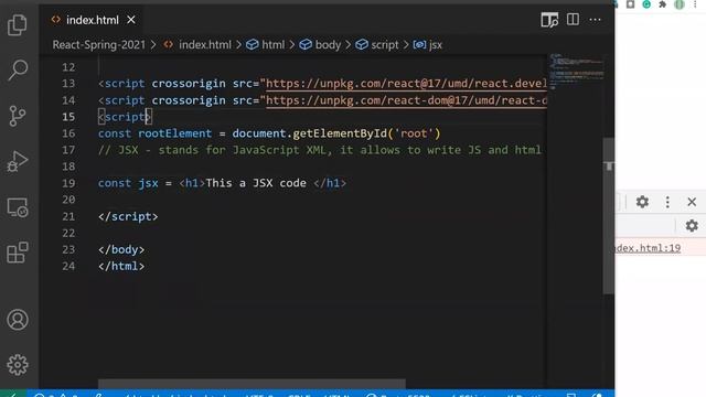 01 - What is React, Why React, JSX Elements, Components, Injecting data to JSX elements смотреть онлайн