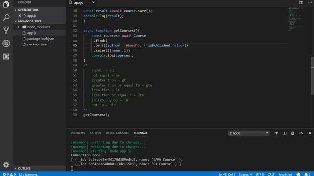 54 Logical Query Operator in Mongoose Arabic смотреть онлайн
