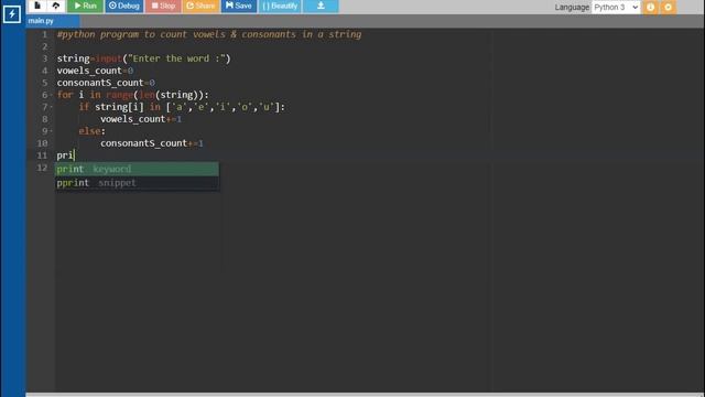 Python Program to Count Vowels and Consonants in a String || Tamil смотреть онлайн