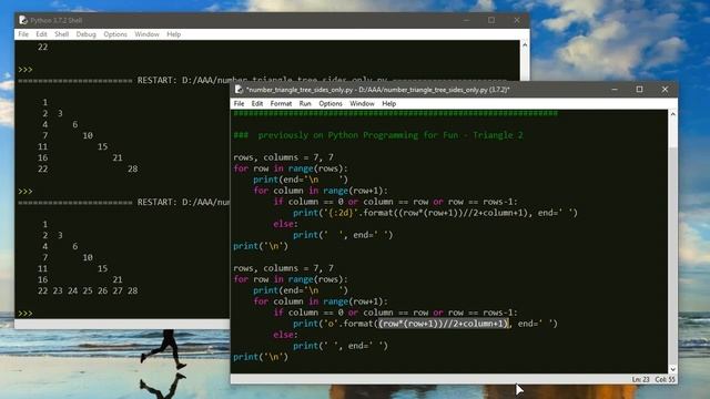 Python Programming for Fun - Triangle 6 (numbers only on three sides) смотреть онлайн