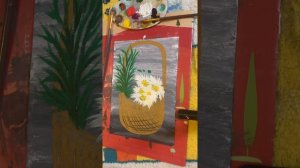 Рисуем корзину с цветами в Правополушарной технике