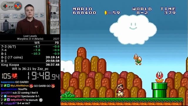 (36:15.95) Super Mario Bros.: The Lost Levels Warpless D-4 (Mario) speedrun *Former World Record* смотреть онлайн