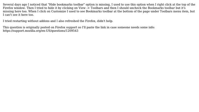 Firefox bookmarks toolbar option is missing смотреть онлайн