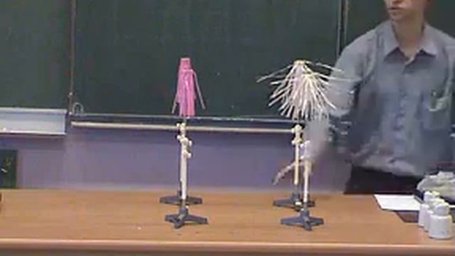 Эксперимент Взаимодействие положительно и отрицательно наэлектризованных султанов 2 смотреть онлайн