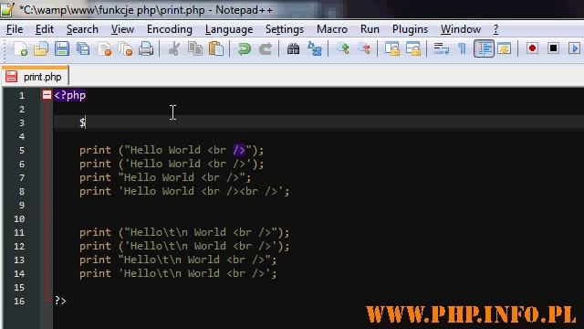 Kurs PHP function print() PL смотреть онлайн