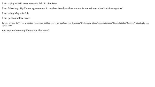 Magento: Fatal error: Call to a member function getSource() on boolean смотреть онлайн