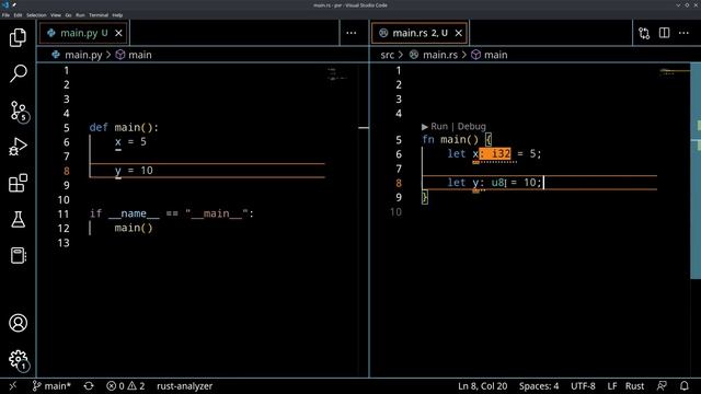 Learn Rust Through Python: Rust vs. Python Creating Variables смотреть онлайн