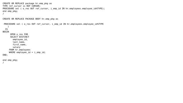 How to execute this type of oracle store procedure if i want to see the last_name whose... смотреть онлайн