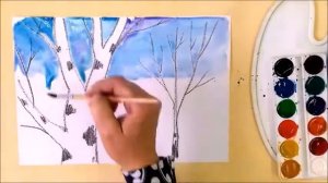 Обучающие видеоролики  по рисованию В.С. Сенченко  "Весенний пейзаж с березами"