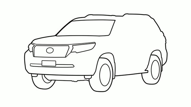 How to draw a TOYOTA LAND CRUISER PRADO 2018 / drawing toyota suv 2019 car смотреть онлайн
