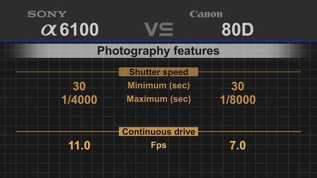 Sony alpha a6100 vs Canon EOS 80D смотреть онлайн
