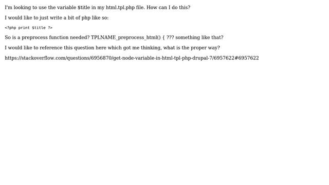 Drupal: How can I pass $title a node variable to html.tpl.php? (2 Solutions!!) смотреть онлайн