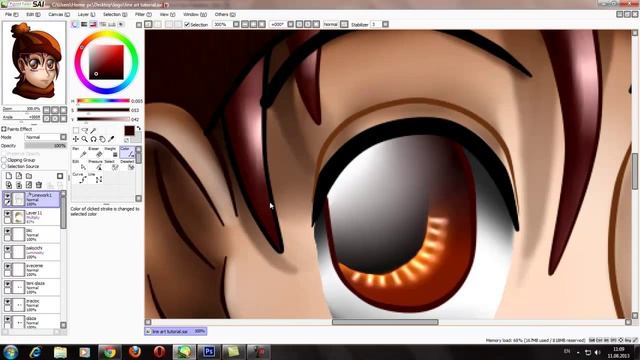 Урок Easy Paint Tool SAI - меняем цвет лайн-арта (контура) МЫШКОЙ смотреть онлайн