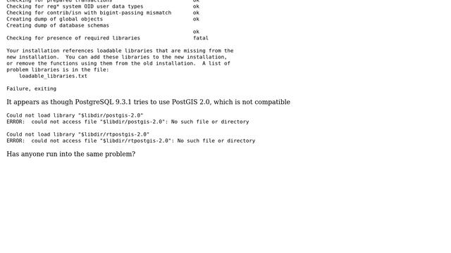 GIS: Missing libraries when upgrading to PostGIS 2.1 and PostgreSQL 9.3.1 using homebrew смотреть онлайн