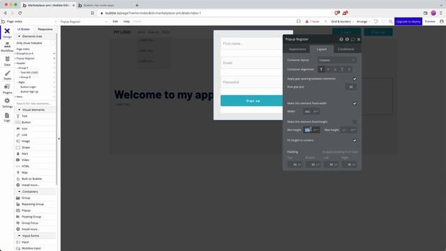 How to create a registration or sign up popup in Bubble.io | Bubble.io Tutorials | Planetnocode.com смотреть онлайн
