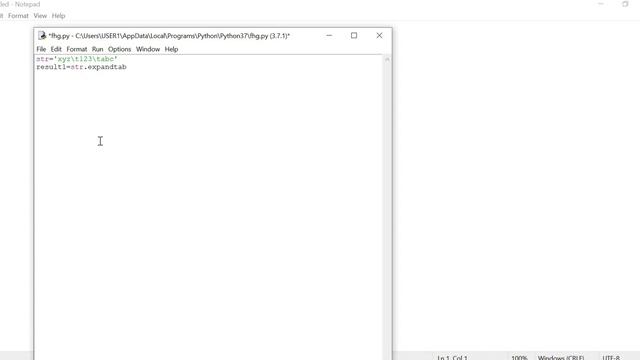 Python String - expandtabs( ) function Example code смотреть онлайн
