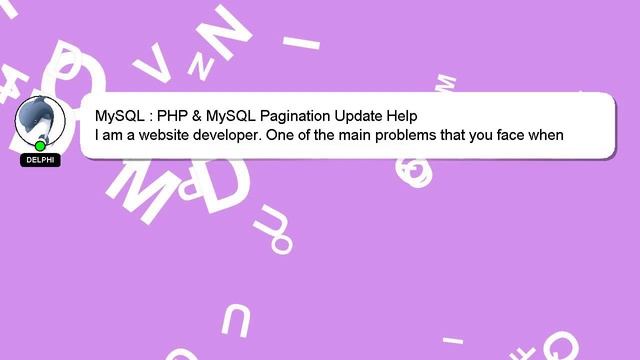 MySQL : PHP & MySQL Pagination Update Help смотреть онлайн