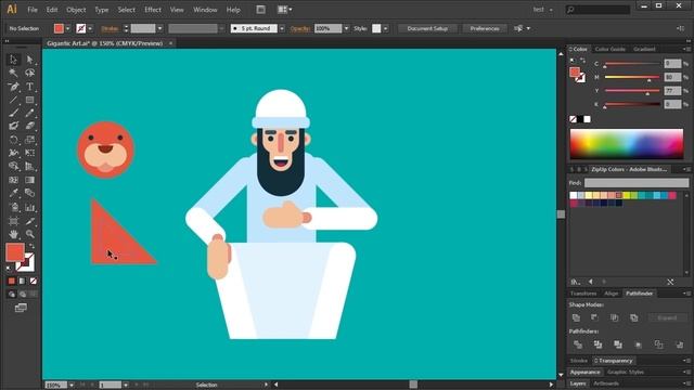 Character Design, Flat Design Tutorial in Illustrator смотреть онлайн