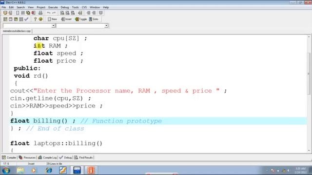 Defining Member Function outside the class in C++ смотреть онлайн