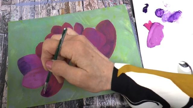 Как рисовать крокусы акрилом. How to paint crocuses with acrylic. смотреть онлайн
