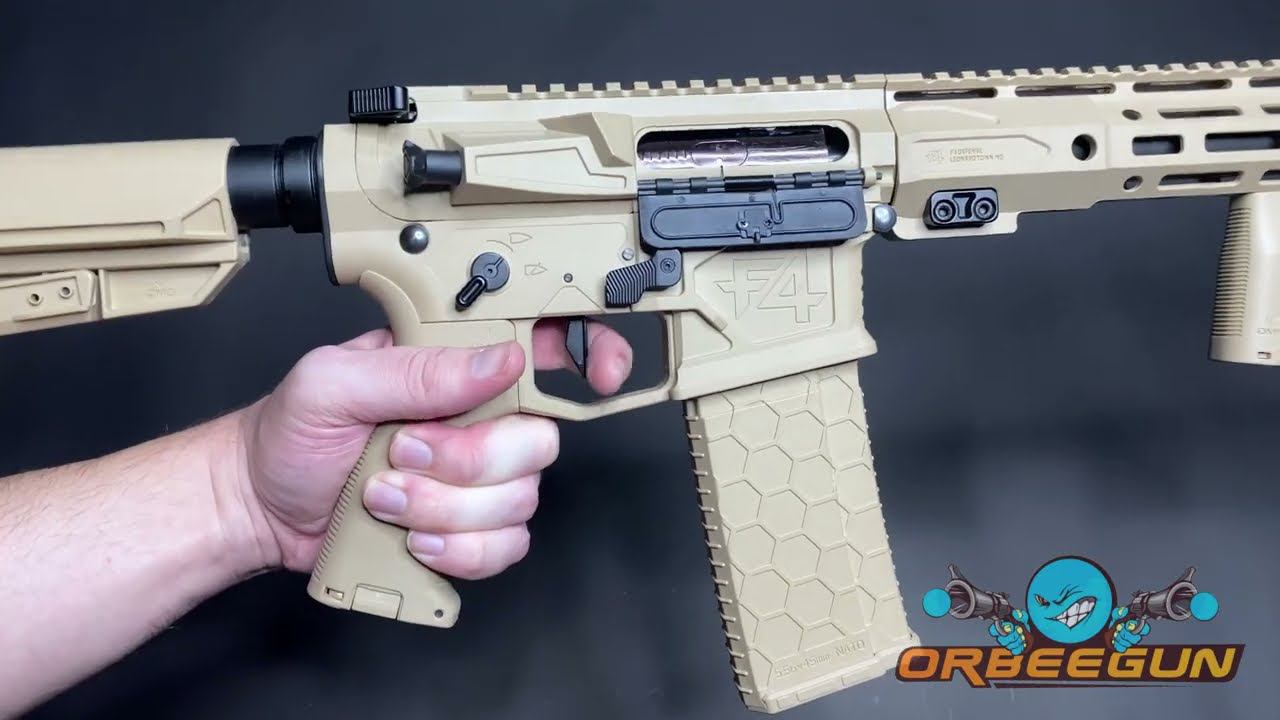 Орбиз автомат F4-B Sand для игры в гидробол: сборка и тестовая стрельба