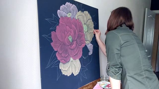 Цветы мелом. Таймлапс смотреть онлайн