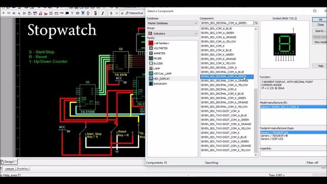 NI Multisim| Stopwatch  7 Segments & TTL Part 3