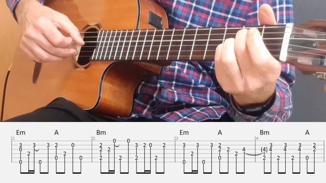 Englishman in New York - Sting - Fingerstyle Guitar Tutorial Tab смотреть онлайн