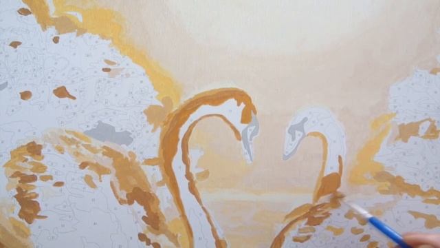 DIY: РАСКРАШИВАЕМ КАРТИНУ ПО НОМЕРАМ.ЦИФРОВАЯ ЖИВОПИСЬ.ЛЕБЕДИ НА ЗАКАТЕ. смотреть онлайн