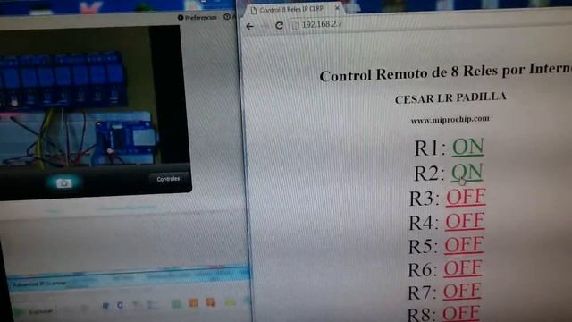 Web Server para el control Remoto Relés vía Ethernet con ENC28J60 desde PC. смотреть онлайн